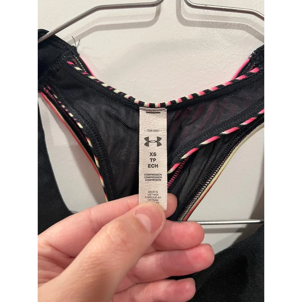 Under Armour Womens Sports Bra Compression Racerback Black XS